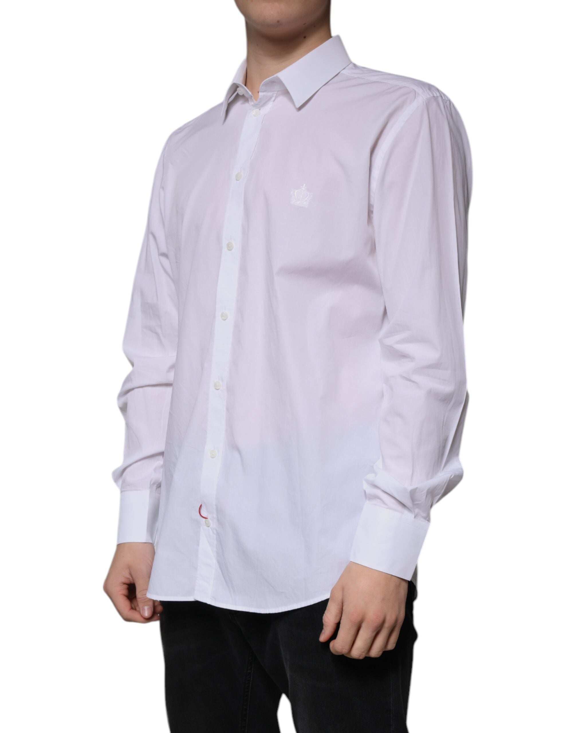 Dolce & Gabbana Beyaz Pamuklu Gömlek MARTINI Slim Fit